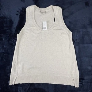 Camiseta sin mangas suéter Banana Republic para mujer talla XL beige metálico tejido neutro - Imagen 1 de 12