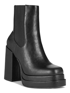 WILD PAIR Womens Black 1-3/4" Double Platform Ohara Toe Block Heel Chelsea 9 M - Picture 1 of 9