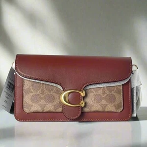 Coach Tabby Chain Clutch Signature Canvas Rust CE774 Chain Crossbody ORGPKG - Picture 1 of 12