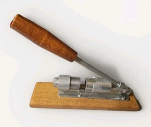 Nut Cracker Heavy Duty Lever Action Piston Metal on Wood Base Adjustable - Picture 1 of 11