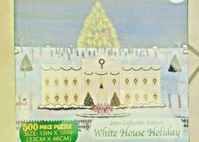 Puzzle Nuevo Casa Blanca 500 Piezas EE. UU. Vacaciones de Navidad 2011 13"X19" Parche Briar Foto 1 de 4