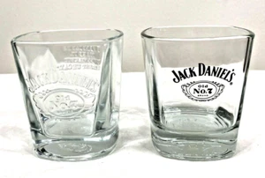 Lot of 2 Vintage Jack Daniels Whiskey Glasses Heavy Old No. 7 Brand - Excellent - Picture 1 of 5