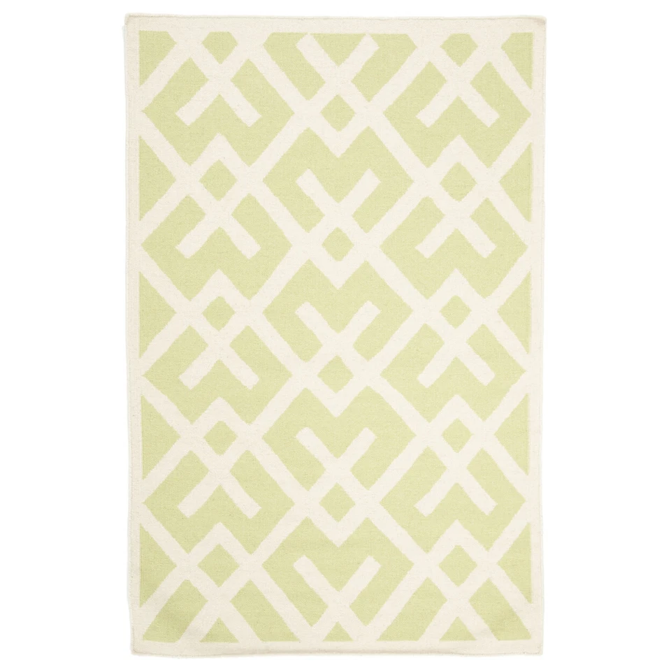 SAFAVIEH Dhurries DHU552A Light Green / Ivory Rug - Image 1 of 4