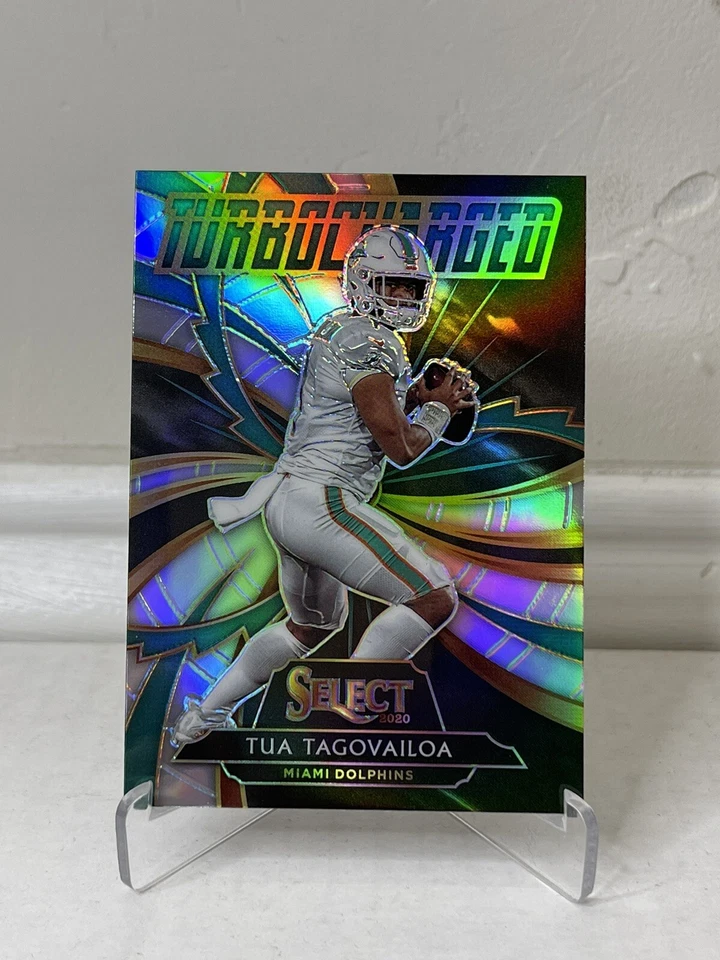 2020 Select Tua Tagovailoa Silver Prizm Turbocharged Rookie Dolphins RC #T21 - Image 1 of 2