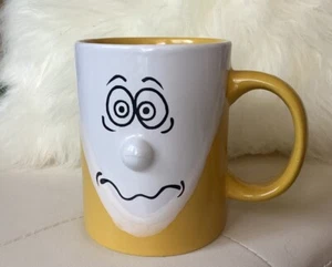 Coffee Mug Yellow 3D Nose Scared Sad Funny Face Ceramic Cup Anthropomorphic - Picture 1 of 8