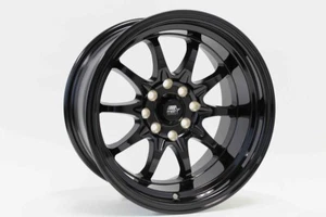 (1) 15x8 +0 MST MT11 4x100,4x114.3 Glossy Black Wheel - Picture 1 of 3