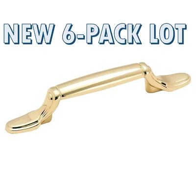 Nuevo paquete de 6 Amerock Clásicos Tradicionales 5-1/4" Pull BP76273-3 Latón Pulido Foto 1 de 3