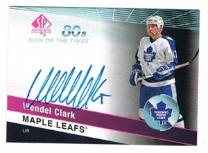 2019-20 SP Authentic Sign of the Times 80s 1980's Autograph ST80-WC Wendel Clark