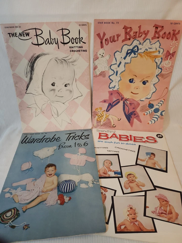 Knit & Crochet Star BABY Books Lot of 4 - #53 (1947), 72 (1950), 88 (1951), 148 - Image 1 of 4