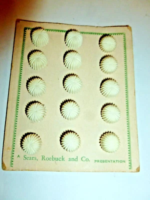 Vintage Sears Roebuck Presentation Buttons Sewing Set Of 15 Original Card Crafts - Image 1 of 2