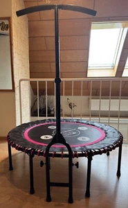 TRAMPOLIN (schwarz/pink) von Flexi-Sports, mit Zahlen und stabiler Haltestange - Bild 1 von 6
