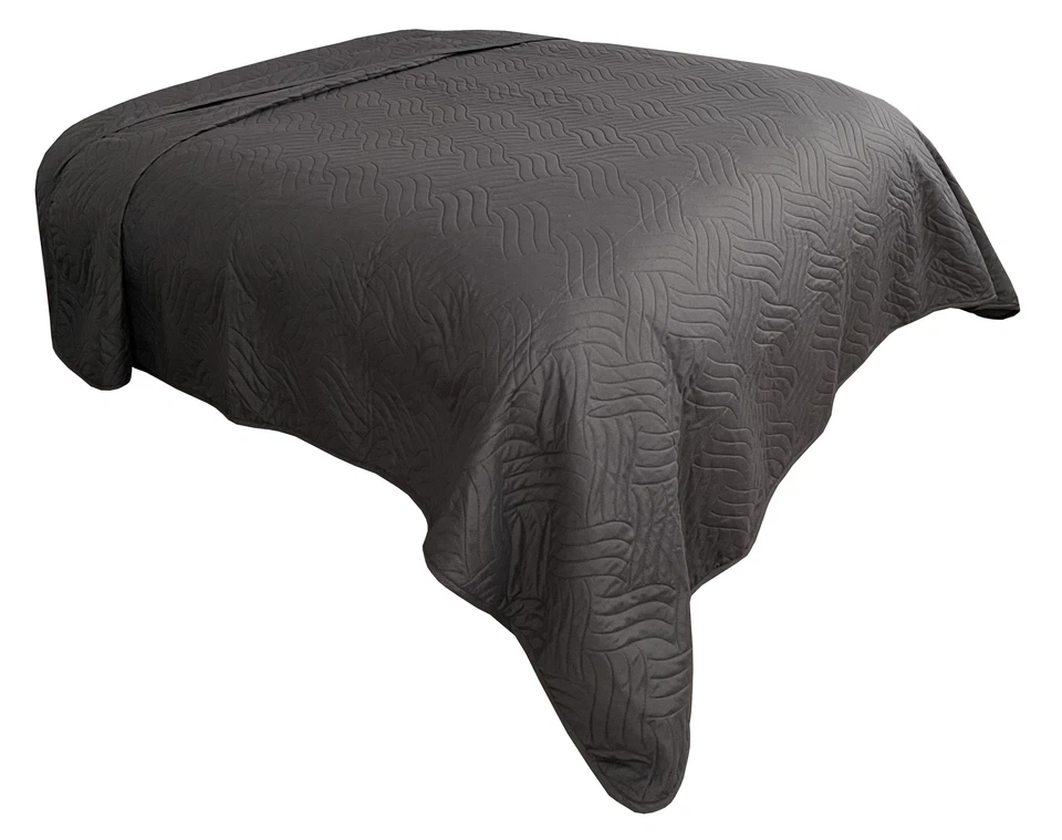 Tagesdecke Bettüberwurf Uni 140 x 210cm 220 x 240cm Anthrazit Decke Sofaüberwurf - Bild 1 von 1