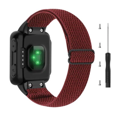 Correa de reloj de pulsera de cuero/nylon para Garmin Forerunner 35 30 35J Foto 1 de 4