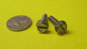 Edelstahl Sechskant Scheibenkopf Schlitzschraube Maschinenschraube 10-24 x 3/4", 50 Stück - Bild 1 von 11