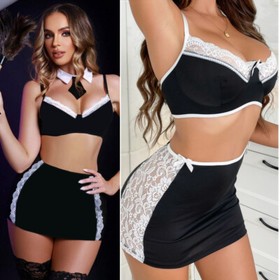 Valentines Fancy Costume Women's Sexy Lingerie Roleplay Costume Mini Skirt Dress