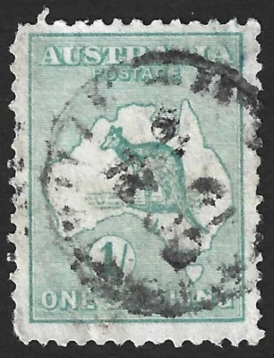 Austrália 1915 Canguru 1sh verde azul usado SG 28 £45 - Imagem 1 de 2