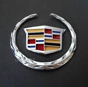 1X Front Grille 6" Emblem Color Wreath Crest Badge Symbol for CADILLAC Ornament  - Bild 1 von 9