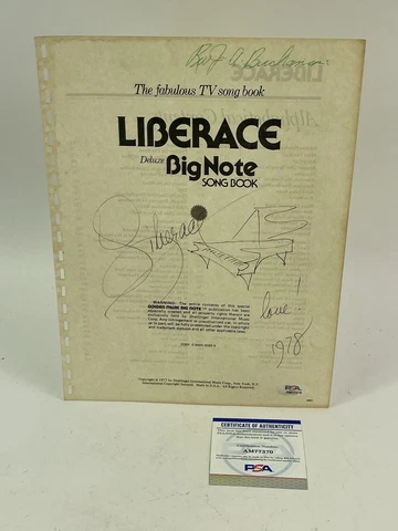 Liberace signed autograph & Sketch ! 1978 Vintage  Pianist, Singer, Actor PSA Cover