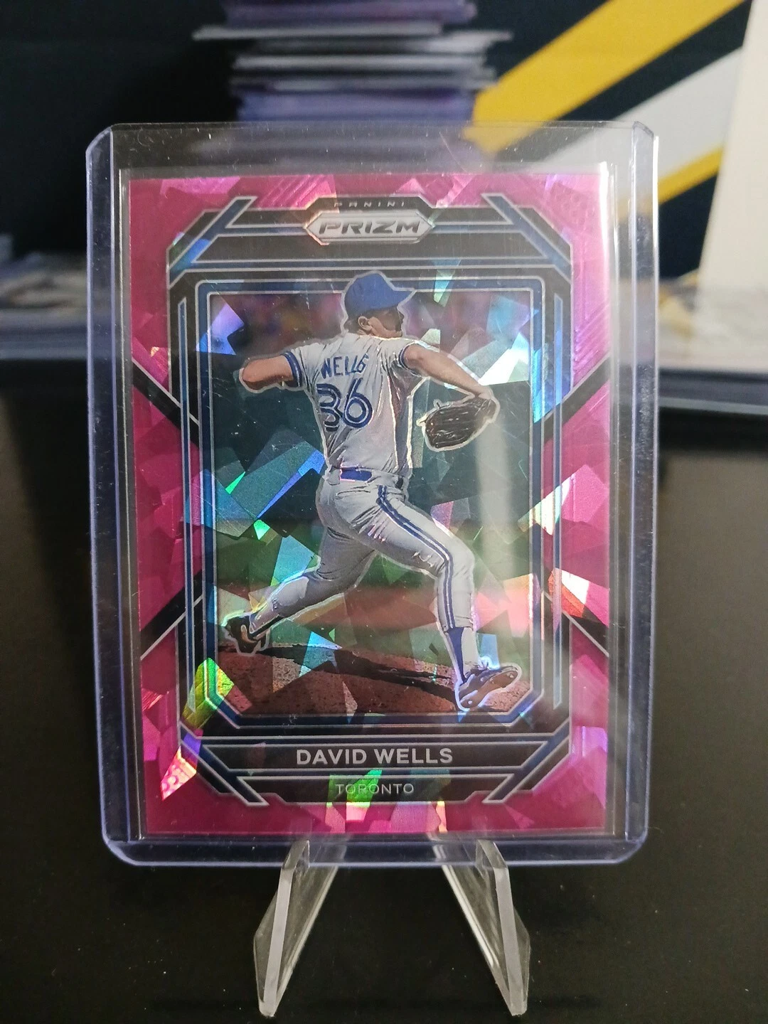 2023 Panini Prizm David Wells Pink Ice Prizm Blue Jays