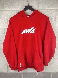 Sudadera con capucha vintage Y2K Avia polar bordada ropa de calle calce cuadrado talla grande - Imagen 1 de 7