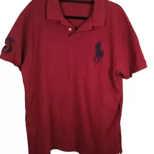 Polo Ralph Lauren Shirt Mens 2XL Maroon Big Pony #3 Custom Slim Fit Golf Polo - Picture 1 of 5