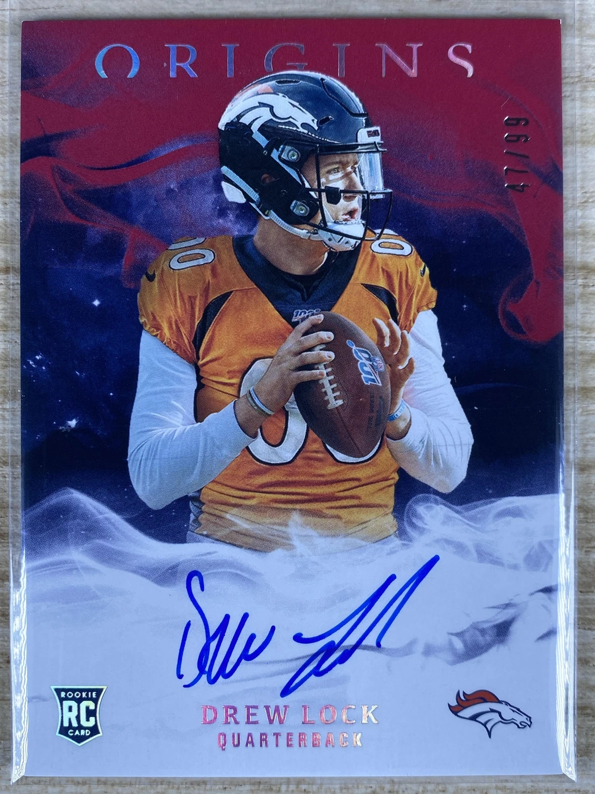 2019 Panini Origins #RA-DL Drew Lock Rookie Autographs Red #/99