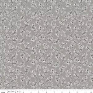 Ramo de algodón Lori Holt Stitch Riley Blake gris/gris grasa cuarto de metro - Imagen 1 de 1