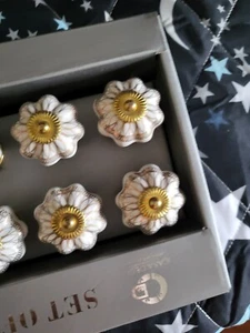 Armarios de cerámica artesanales de oro blanco con perillas tiradores de 12 cajones Casa Decor  - Imagen 1 de 7