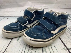 Kids Vans SK8 Hi Suede Vintage Indigo Blue Skate Shoes High Top No Tie Size 13 - Picture 1 of 4