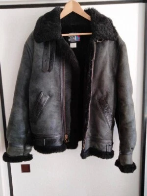 Schott  Type B-3  Flight  Mouton Leather Jacket  Size 38   Made in USA - Image 1 of 4