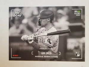 EVAN CARTER 2024 Topps Black & White ROOKIE RESOLUTION #RR8 Rangers - Picture 1 of 1