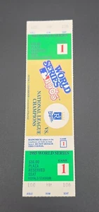 1985 World Series FULL Ticket Unused GAME 1 Royals Cardinals 100 HH 106 - Picture 1 of 2
