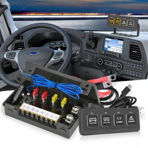 Car 4 Gang Switch Panel Wireless Circuit Relay System LED Light Bar Boat 12V-24V - Imagen 1 de 14