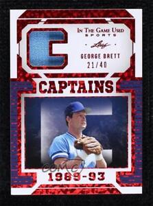 2022 Leaf ITG Used Sports Captains Relic Red Pattern 21/40 George Brett HOF