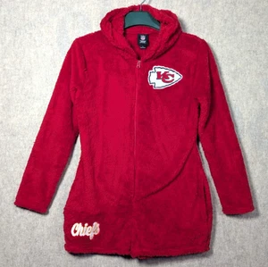 Kansas City Chiefs Women's Short Cozy One Piece Pajama Romper Large Hooded - Picture 1 of 6
