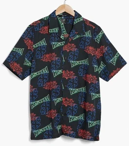 Ksubi Glow Resort Short Sleeve Camp Shirt Men’s Size Medium/ Black Multicolor - Picture 1 of 10