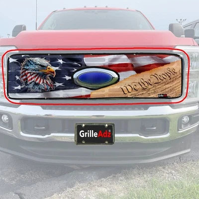 GrilleAdz® 2024 & 2025 FORD SUPER DUTY Series WIDE Eagle Flag Bug Screen 902-39 - Image 1 of 4