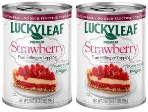Lucky Leaf Strawberry Pie Filling Premium Fruit Topping 21 oz (2 Cans) - Picture 1 of 1