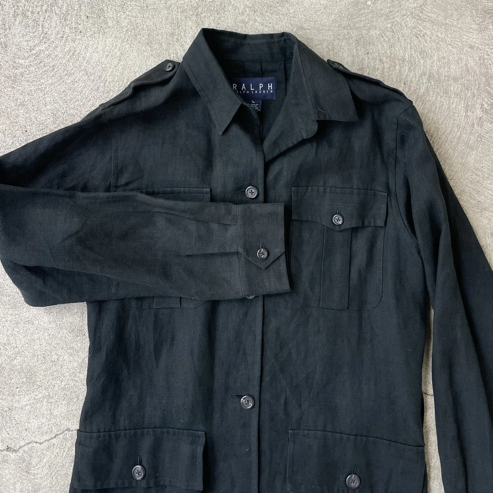 Sobrecamisa Ralph Lauren Para Hombre Lino Estilo Militar De Colección L Foto 1 de 4