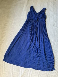 City Chic Dress Womens Size Small Blue Pleated Flowing Maxi Lightweight Long - Picture 1 of 12