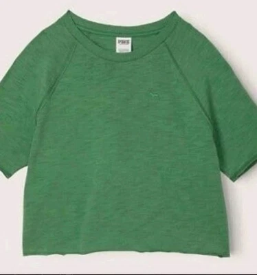 Victoria’s Secret ROSA Verano Salón Algodón Manga Corta Verde Camisa Corta Mediana Foto 1 de 2