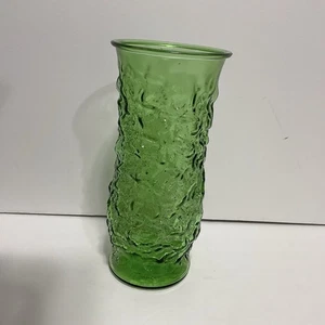 Vintage 60er Jahre E.O. Brody Vase smaragdgrün Crinkle Textur 9" hoch, Glas, MCM - Bild 1 von 6