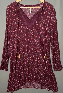 Matilda Jane L Local Luxuries Burgundy Floral Prairie Dress - Picture 1 of 5