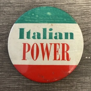 Vintage Italian Power Button Pinback - Picture 1 of 2