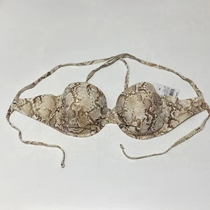 Top bikini donna con ferretto con scollatura leggera - stampa serpente ombra e riva 34D - Foto 1 di 6