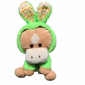 Abrazo divertido bronceado blanco poni caballo 14" felpa verde conejo de Pascua disfraz orejas 2016 - Imagen 1 de 10