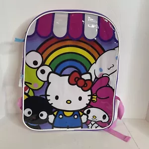 Sanrio Hello Kitty Large 15" School Backpack Hearts Canvas Pink Girls Book Bag - Picture 1 of 4
