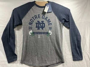 NWT Fanatics Notre Dame Men’s SM Fighting Irish T-Shirt Bluegray Long Sleeve - Picture 1 of 10