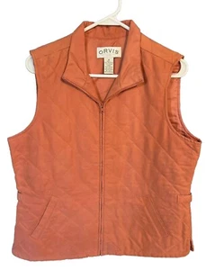 Orvis Vest Full Zip Quilted Burnt Orange Women's Medium - Picture 1 of 6