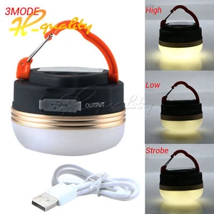 Portable LED 3W Camping Lantern USB Rechargeable Camp Light Emergency Tent Lamp - Picture 1 of 9